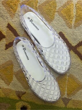 No Boundaries Clear Jelly Cage Ballet Flats Shoes Size 8 Y2K Festival Beach